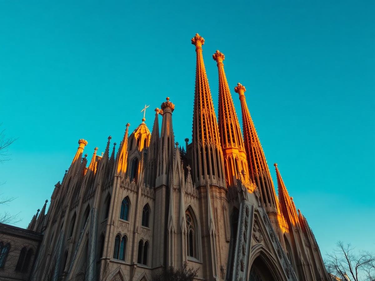 Sagrada Familia exterior at sunset — best time to visit sagrada familia